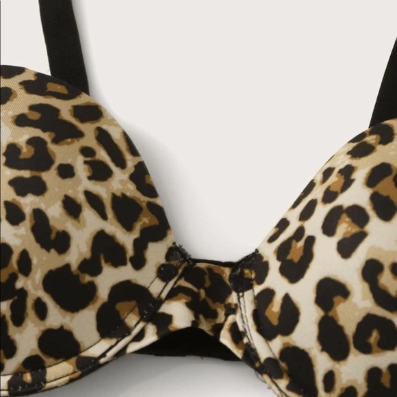 Leopard Print Underwire Lingerie Set - Picture 4 of 7